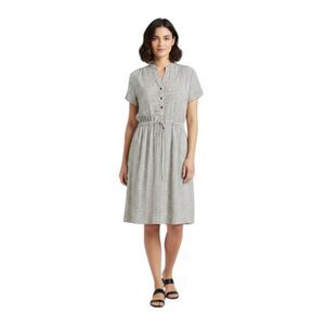 Robert Louis Black and White Cap Sleeve Drawstring Dress size Large